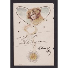 CARLOS PELLEGRINI FIRMA AUTOGRAFA ANTIGUA TARJETA POSTAL 1903